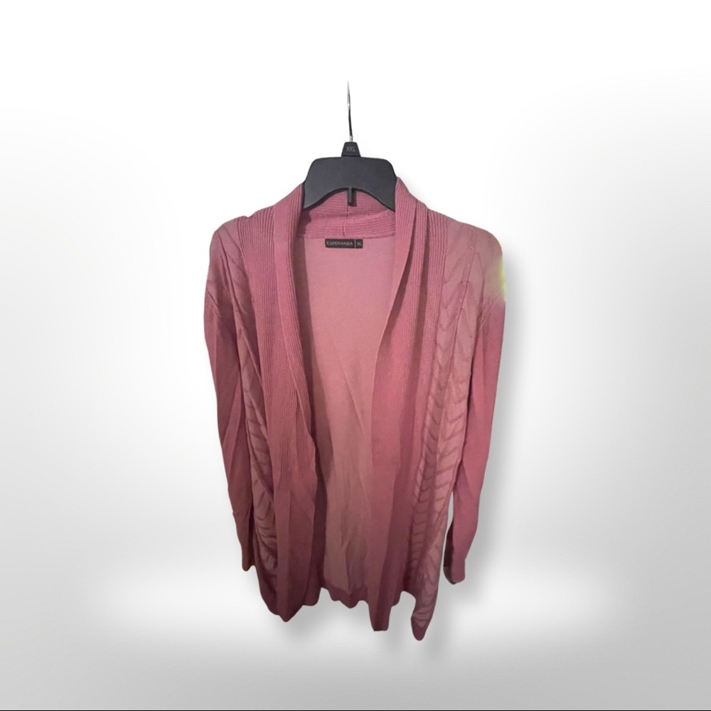 Pink open cardigan, size XL.  EUC.